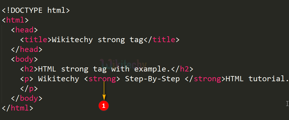 code explanation for <strong> tag