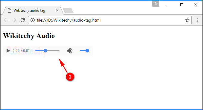 output for audio tag