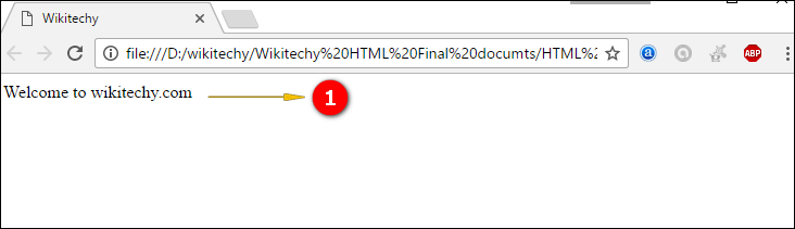 Sample Output for <html>tag