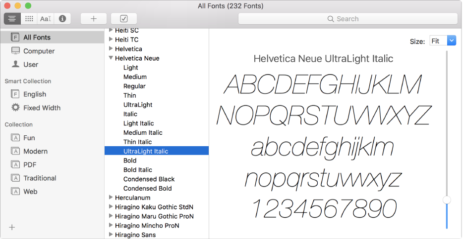how to use font book mac