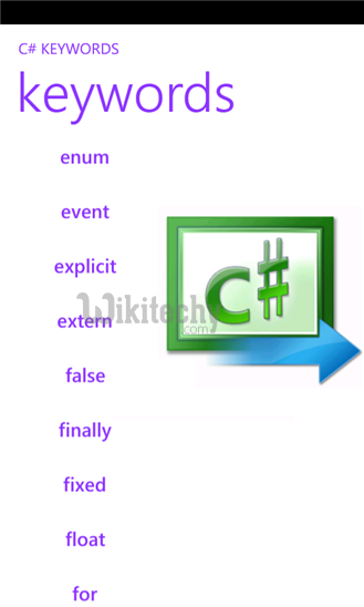  types of c# keyword