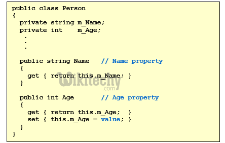 learn c# - c# tutorial - c# get set property - c# examples -  c# programs