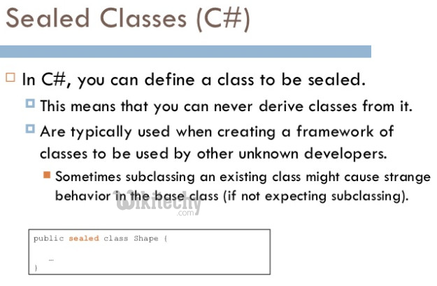 learn c# tutorials - sealed class csharp in c#