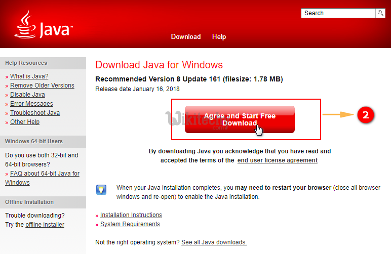 Java update download