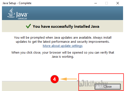 Successfully Installed Java