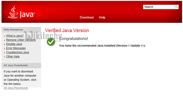 Verified Java Version