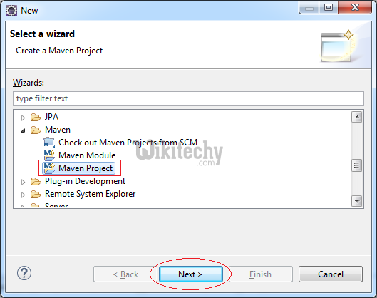  maven multiple project select a wizard