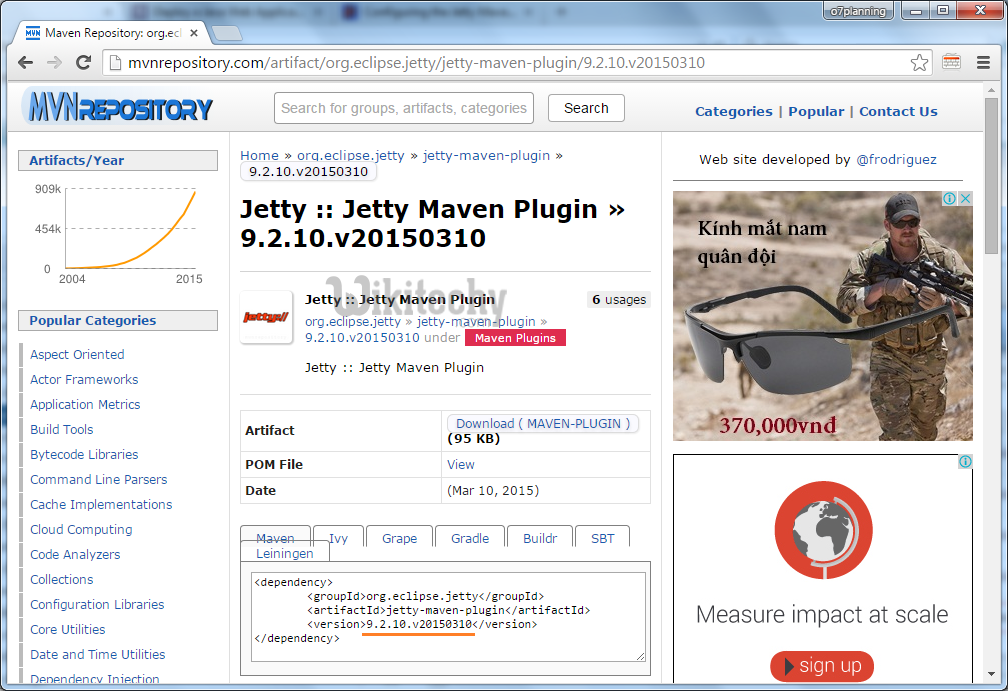  learn maven tutorial -search jetty maven plugin version to use step2- maven example