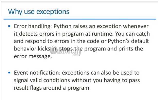 uses of exception