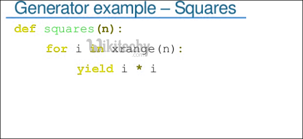 python generators example squares