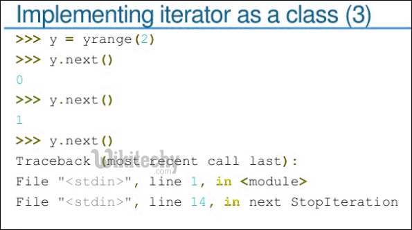 python implementing iterator as a class