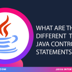 What are the different types of Java control statements ?