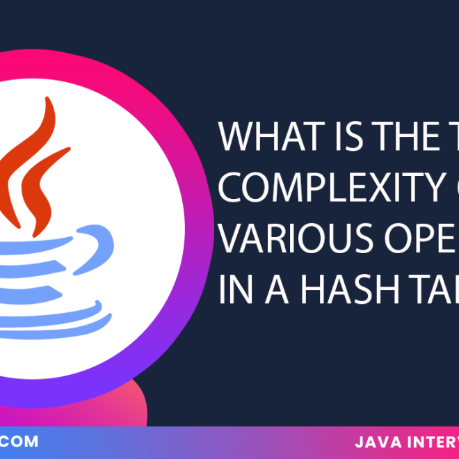 What Is The Time Complexity Of Various Operations In A Hash Table ?